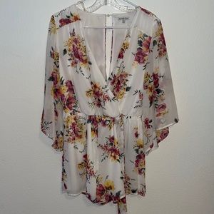 Flowy long sleeve floral romper